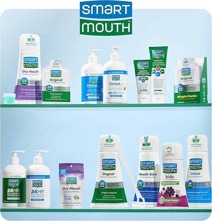 SmartMouth DDS Activated Clinical Mouthwash - for Fresh Breath - Clinical Strength Mouthwash for Gum Health, Gingivitis & More - Clean Mint Flavor, 16 fl oz