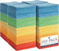 S&T INC. 200 Pack Microfiber Cleaning Cloth, Bulk Towels for Home, Reusable Microfiber Towels for Cars, Cleaning Rags, Assorted, 11.5 Inches x 11.5 Inches, 200 Count