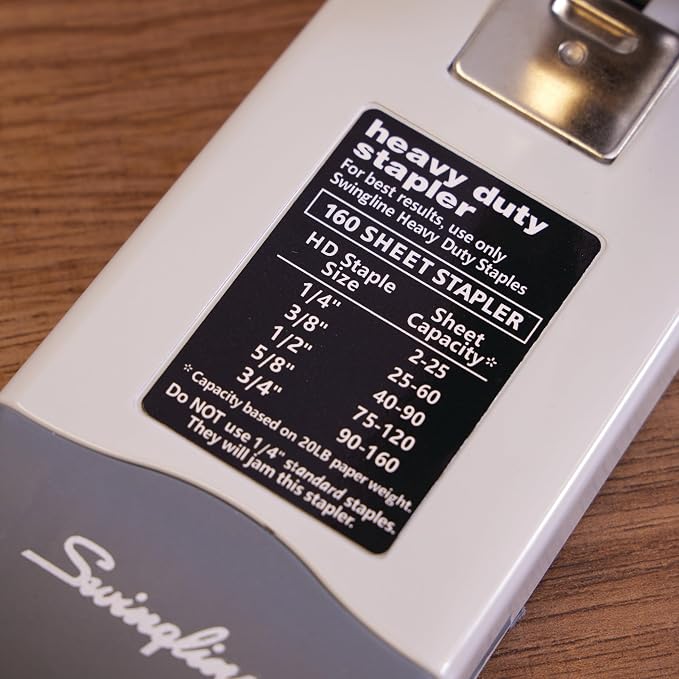Swingline Heavy Duty Stapler, 160 Sheet Capacity, Includes Alignment Guide, Desktop Stapling, Platinum (39002)