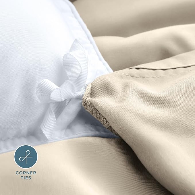 Bare Home Bedding Duvet Cover King Size - Premium 1800 Super Soft Collection - Lightweight, Cooling - Soft Breathable Bedding Duvet Cover (King, Sand)
