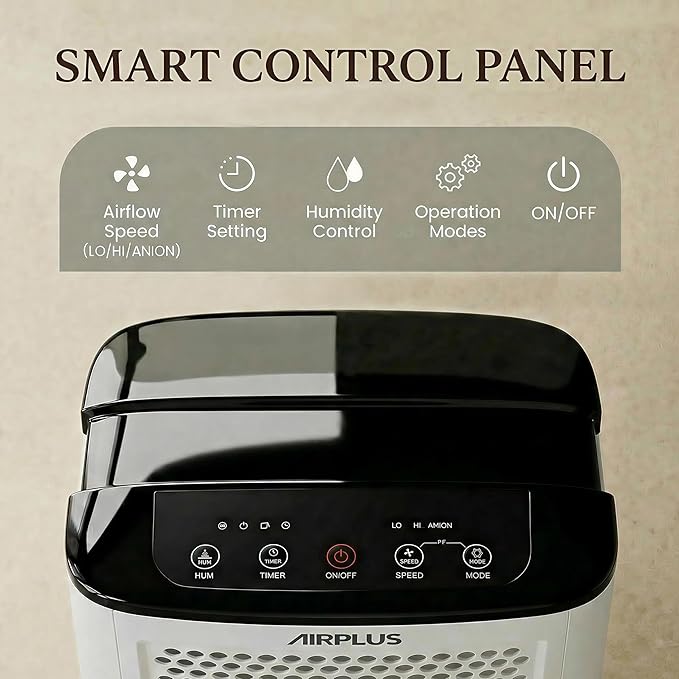 AIRPLUS 4500 Sq. Ft Dehumidifiers for Home, 70 Pints Dehumidifier for Basement with Drain Hose, Continuous Drainage, Intelligent Humidistat, Dehumidifier for bathroom, bedroom, Large Room