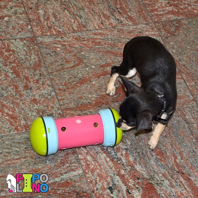 PIPOLINO Cat S Blue, Green and Pink - Mobile Adjustable Dry Food Dispenser