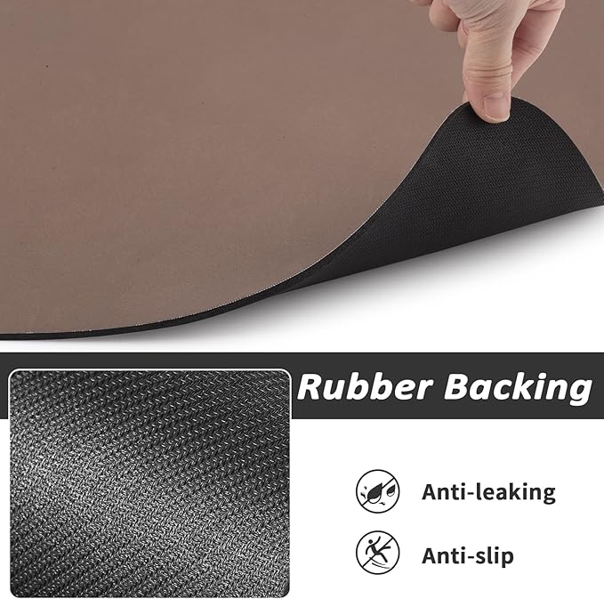 HotLive Dog Food Mat - Absorbent Cat Mat for Food and Water, No Stains Pet Feeding Bowl Mat, Easy to Clean Pet Placemats, Quick Dry Dog Water Dispenser Mat for Messy Drinkers | Brown 12"x 19"