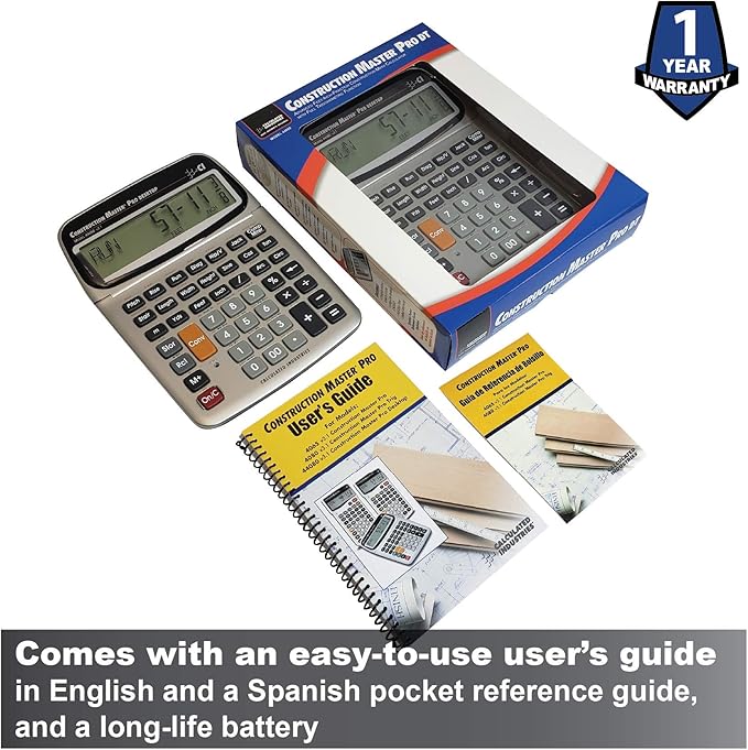 Calculated Industries 44080 Construction Master Pro-Desktop Advanced Construction Math Feet-Inch-Fraction Calculator with Trig Tool for Architects, Estimators, Contractors, Builders and Remodelers | Advanced Construction Math, Feet-Inch-Fraction, Trig ...