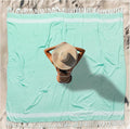 Vikumond Turkish Beach Towel Blanket Oversized 88x82 Inch Quick Dry Aqua | Lightweight Compact Portable Sand Free Absorbent Boho Woven Throw for Pool Swimming Picnic Camping Cruise Outdoor Essentials