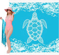 Vikumond Turkish Beach Towel Blanket Oversized 79x71 Inch Quick Dry Turtle | Lightweight Compact Portable Sand Free Absorbent Boho Woven Throw for Pool Swimming Picnic Camping Cruise Outdoor Essentials
