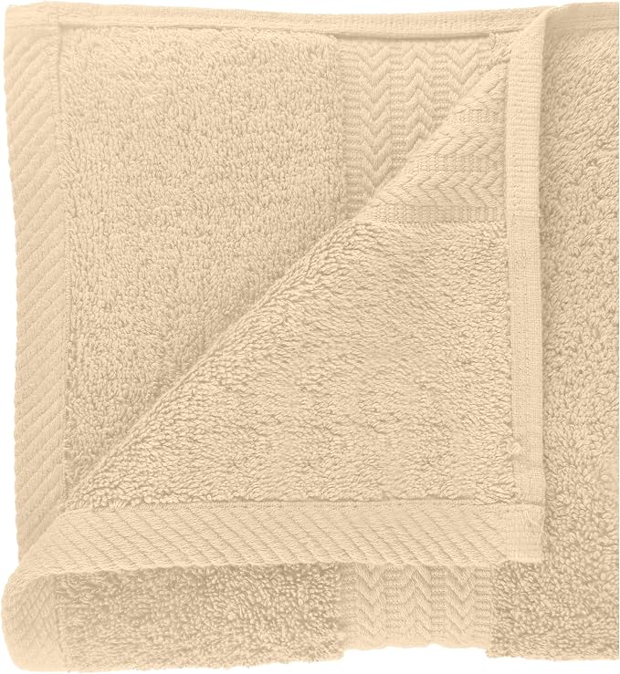 HERCULEAN Large Bath Towels 24 x 50 Pack of 6 | Quick Dry and Highly Absorbent | 100% Cotton Terry Towels for Bathroom - Perfect for Shower - Pool and Spa - Luxury Soft Towels - Beige
