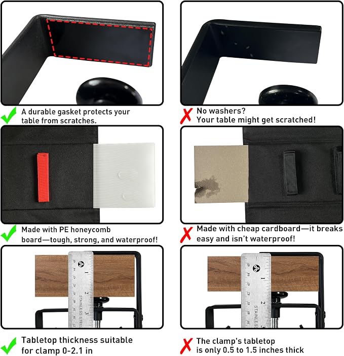 Under Desk Cable Management No Drill – 36" L x 6" W Cord Organizer, Upgraded Silicone Pads (No Scratch), 16 Cable Slots, Washable PE Honeycomb Base, Fits Desks 0–2.1" Thick, Black