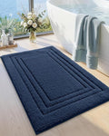 DEXI Bath Mats Bathroom Rug Non Slip Bathmat, 24x16 Navy Blue | Soft Microfiber Carpet, Washable, Absorbent Quick Dry for Shower Floor Sink