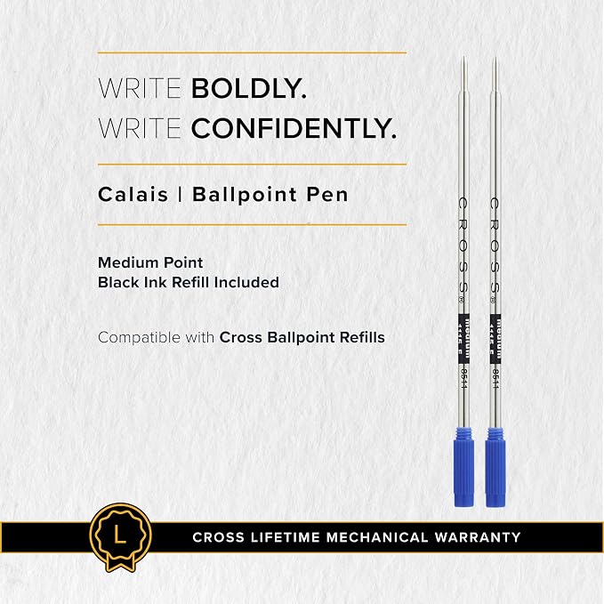 Cross Calais Matte Black Ballpoint Pen - High-End Pen for Everyday Use - Professional Desk Essential - Smooth Writing - Durable Construction - Black Ink - Gift Box Included