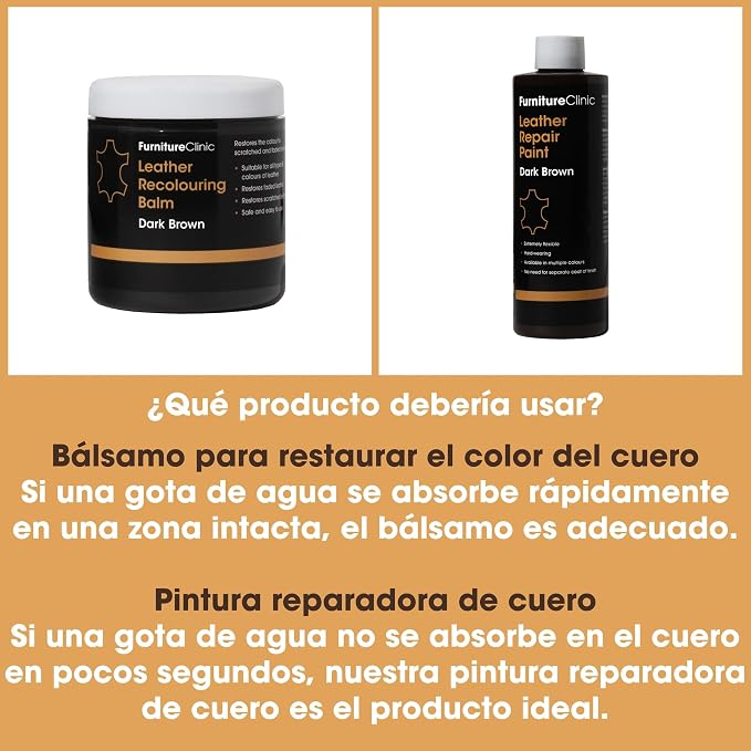 Furniture Clinic Leather Easy Restoration Kit | with Leather Recoloring Balm, Cleaner, Sponge, and Cloth | Leather Repair Kit for Scratched and Faded Furniture (Camel)