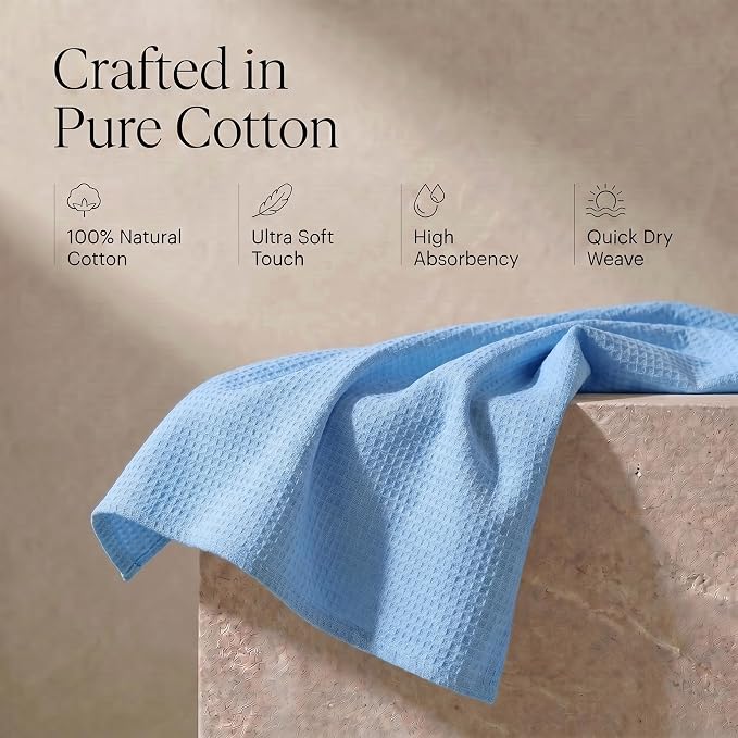 Urban Villa Kitchen Towels Cotton Dish Towels 20”x30” (Set of 6) Sky Blue