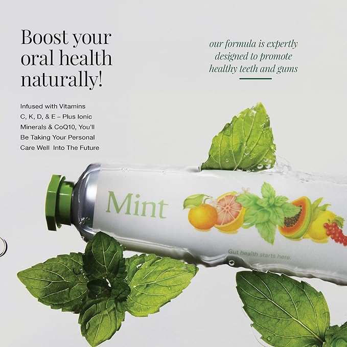 Revitin Fluoride-Free Prebiotic Mint Toothpaste, 3.4 oz – SLS-Free, Gluten-Free, Dye-Free, GMO-Free, Sweetener-Free Tooth Gel for Kids and Adults