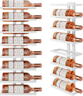 Hoctieon 8 Tier Wall Mount Wine Rack, Wall Racks for Wine Bottles Display and Storage, Hanging Bottle Organizer for Living Room, Dining Room, Wine Cellar, Bar, White