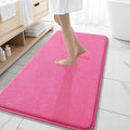 OLANLY Memory Foam Bathroom Runner Rugs 47x20, Absorbent Long Mat, Hot Pink | Soft Quick Dry Bath Mat Rugs, Non-Slip, Machine Washable Mat for Bathroom Floor, Tub and Shower, Home Decor Accessories