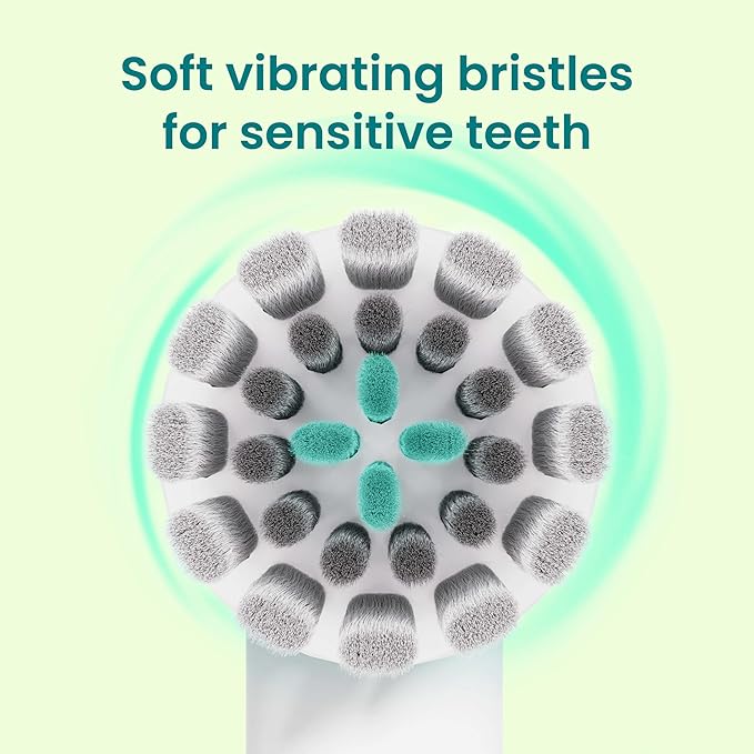 quip Rev Oscillating Electric Toothbrush Heads - 4 Pack - Verified quip Brush Head Refills for Oscillating Toothbrushes - Soft Bristles, Dual-Length, Compact - Last 3 Months Each - White