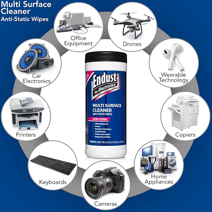 ENDUST 259000 Anti-Static Pop-Up Wipes (70-ct)
