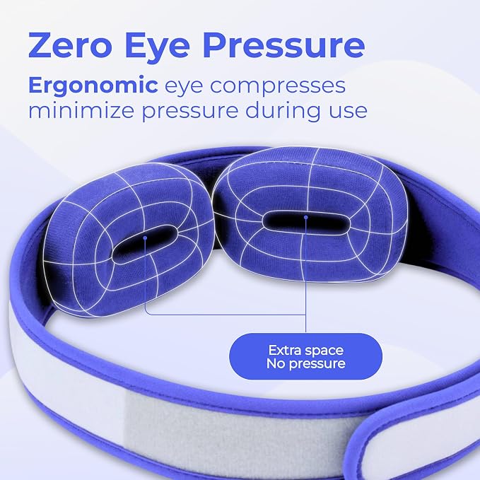 Blinkjoy Moist Heated Eye Mask for Dry Eyes – Microwavable Warm Compress with No-Pressure Eye Wells & Adjustable Strap – Reusable, for Blepharitis & Stye Relief