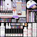 SAVILAND Essentials Acrylic Nail Kit For Beginners: Ultimate All-In-1 Acrylic Set with EMA Monomer Practice Finger Nail Drill U V Light Full Tools For Women Gift