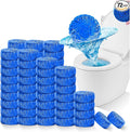 KIISIISO Automatic Toilet Bowl Cleaner Tablets Blue 72 Pack, Drop-In Tank Cleaner for Bathroom, Prevent Stains & Deodorize, Septic Safe, Long-Lasting Cleaning Tabs - Fresh Scent