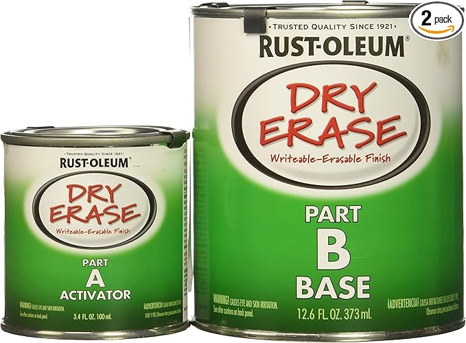 Rust-Oleum 241140-2PK Specialty Dry Erase Brush-On Paint Kit, White, 2 Pack