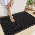 Smiry Waffle Bath Mat 30x20, Extra Soft Absorbent Bathroom Rugs, Non Slip Machine Washable Quick Dry Bath Rugs for Bathroom Floor, Tub, Shower, Home Decor Accessories, Black