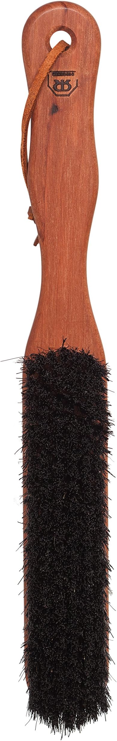 Redecker Clothes Brush with Pearwood Handle, 10-1/2 inches, Natural Bristles Clean Upholstery and All Types of Fabric Gently and Effectively, Hanging Loop for Storage, Made in Germany