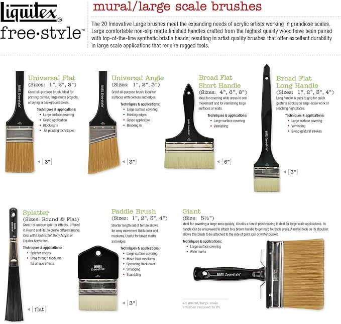 Liquitex Large Scale Broad Flat/Varnish Brush, 1"