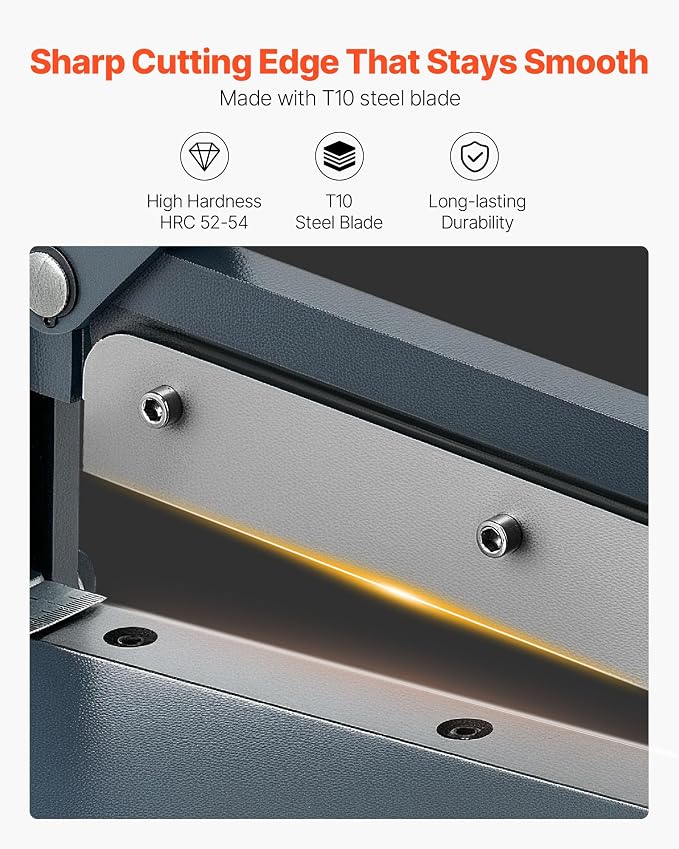 VEVOR Guillotine Sheet Metal Shear, 12 in Manual Hand Plate Shear, Heavy Duty Metal Plate Cutter Tool, with Solid Steel Frame, High Precision, for Cutting PCB Boards, Aluminum, Steel, Copper, Plastic