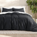 Bare Home Bedding Duvet Cover Full Size - Premium 1800 Super Soft Collection - Lightweight, Cooling Duvet Cover - Soft Breathable Bedding (Full, Black)