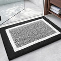 Color&Geometry Simple and Stylish Small Bath Mats for Bathroom Non Slip, 16"x24" Black and White Bathroom Rugs, Absorbent, Soft, Washable, Microfiber Bathmat Shower Mat Outside Shower