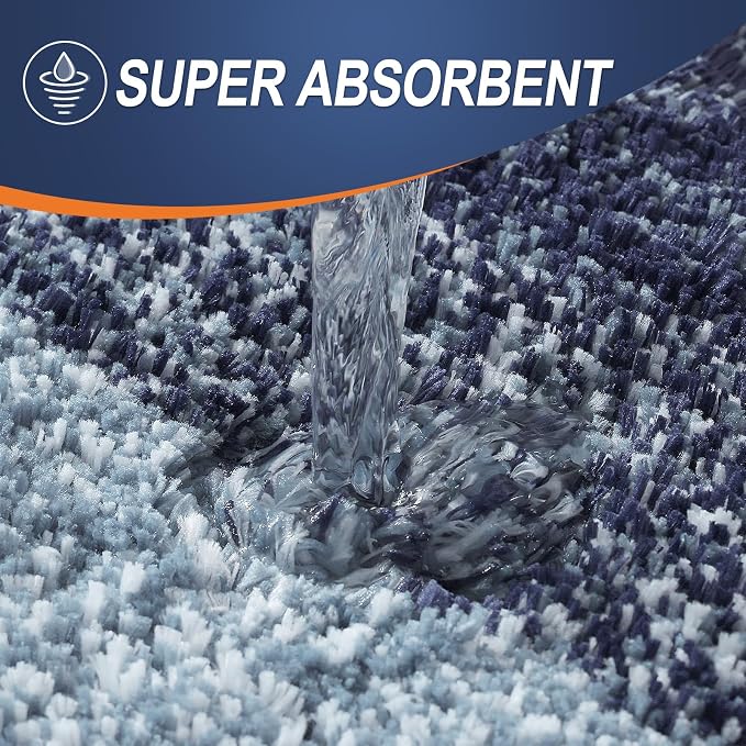 OLANLY Large Bathroom Rugs Mat 54x24, Extra Soft Absorbent Microfiber Bath Rugs, Rubber Backing, Quick Dry, Washable Bath Mats for Bathroom Floor, Tub and Shower, Home Decor Accessories, Airy Blue