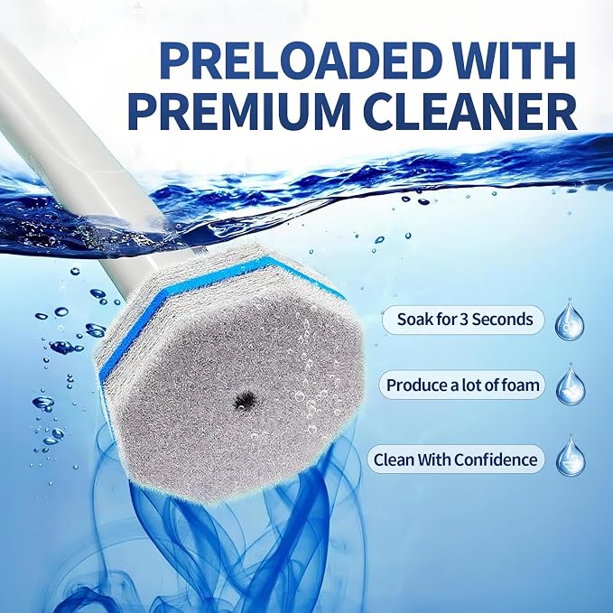 60PCS Toilet Wand Refills Compatible with Clorox Toilet Wand. Disposable Toilet Brush Refills. Bathroom Cleaning. Disposable Toilet Bowl. High-Density Disposable Toilet Brush Scrubber