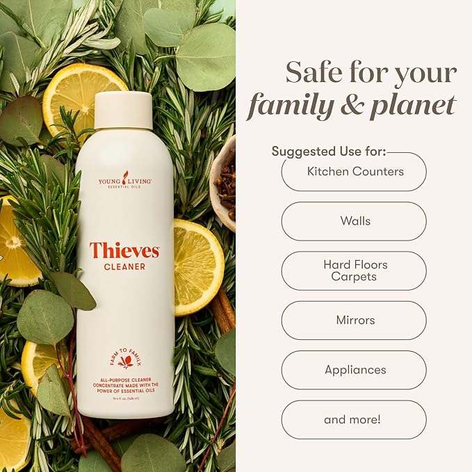 Young Living Thieves Household Cleaner Ultra Concentrated 14.4 fl oz – All Purpose Cleaner for Kitchen, Bathroom & Surfaces – Multipurpose Essential Oil Cleaner – 3 Pack