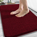 OLANLY Bathroom Rugs 34x21, Extra Soft Absorbent Chenille Bath Rugs, Rubber Backing Quick Dry, Machine Washable Bath Mats for Bathroom Floor, Tub and Shower, Home Decor Accessories, Burgundy