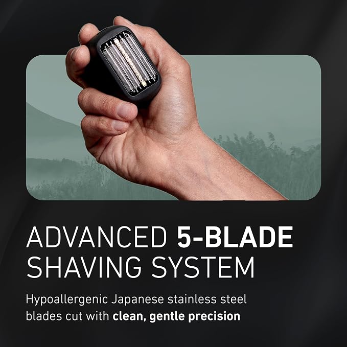 Panasonic ARC5 Palm-Sized Foil Shaver, Handheld Luxury Compact Travel Shaver with 5-Blade Cutting System and USB-C Charging, Wet/Dry Electric Razor for Daily Shaving Routine - ES-PV3A-K