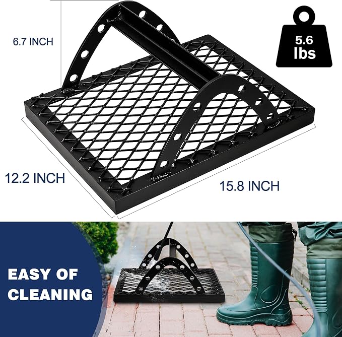 Boot Scraper Heavy Duty Metal Boot Brush Scraper Outdoor Heavy Duty Shoe Boot Mud Scraper Outdoor Boot Dirt Cleaner Shoe Brush&Boot Brush, Boot Cleaner Boot Scrubber Shoe Scrubber (Black)