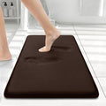 Smiry Memory Foam Bath Mat 24x16, Extra Soft and Absorbent Bathroom Mats, Non Slip Washable Carpet for Floor, Shower and Tub, Brown