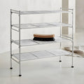 2-Tier Steel Mesh Shoe Rack with Horsehair Shoe Brush Bundle | Assembled Dimensions: 26.25" W x 11.75" D x 15.75" H (each), Steel frame construction for extra stability and versatility