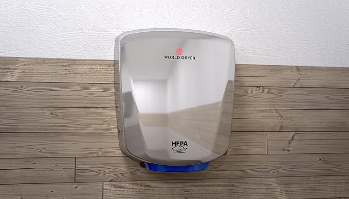 HEPA-Filtered VERDEdri, Brushed S/S, Surface-Mounted ADA Compliant, Energy-Efficient High-Speed Dryer, Universal Volt