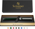 Scriveiner British Racing Green Rollerball - Stunning Luxury Pen With Chrome Finish, Schmidt Ink Refill, Best Roller Ball Pen Gift Set for Men & Women, Professional, Executive Office, Nice Pens