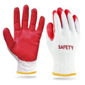 SAFETY Non-Slip 200 Pairs Red Latex Cotton Multi-Purpose Work Gloves- Nitrile Dipped & Rubber Palm Coated for a Firm Grip- Heavy Duty Premium-Construction-Moving-Warehouse-Garden-Gloves