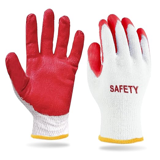 SAFETY Non-Slip 200 Pairs Red Latex Cotton Multi-Purpose Work Gloves- Nitrile Dipped & Rubber Palm Coated for a Firm Grip- Heavy Duty Premium-Construction-Moving-Warehouse-Garden-Gloves