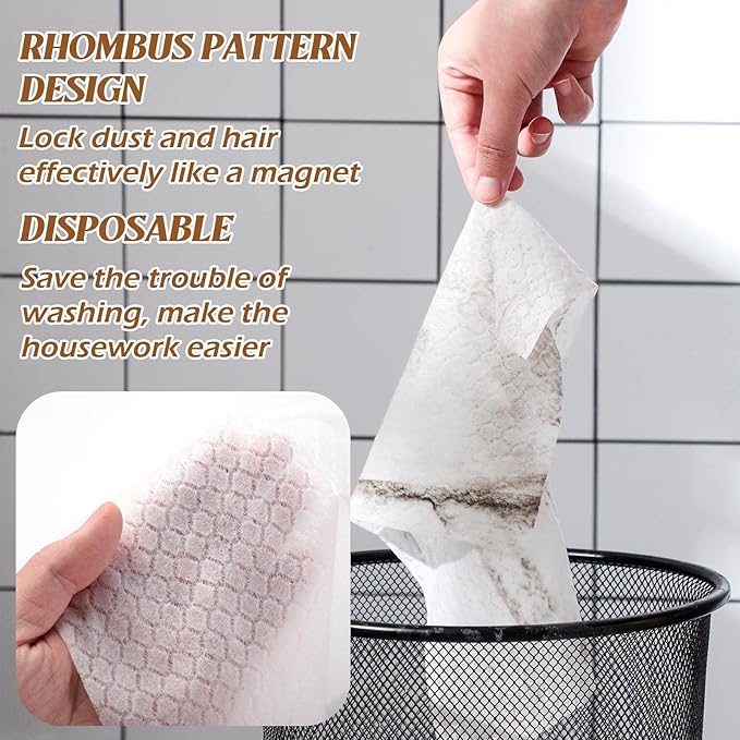 Hoolerry 300 Count Dry Sweeping Cloths Compatible with Swiffer Sweeper, Disposable Dry Mop Refills, Dusting Cloths Duster Refills Mop Pads for Hardwood Tile Vinyl Floor, 11.81 x 8.66 Inch