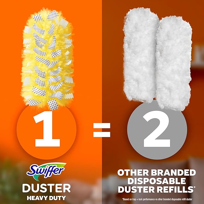 Swiffer Dusters Heavy Duty Multi-Surface Duster Refills for Cleaning, Unscented, 11 Count