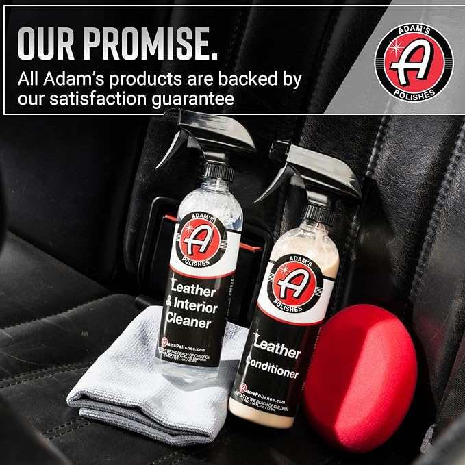 Adam’s Leather Care Kit - Leather Cleaner & Conditioner Car Cleaning Supplies | UV Protection for Interior Accessories Steering Wheel Seat Dash Vinyl Shoe Polish Jacket | Safe Auto Chemical (Kit)