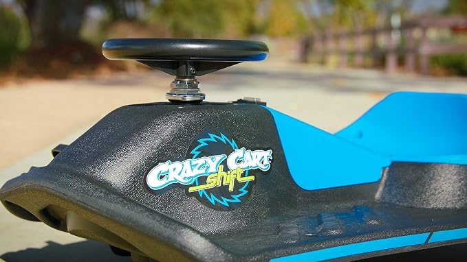 Razor Crazy Cart Shift Electric Go Kart for Kids Ages 6+ - 12V Drifting System, High/Low Speed Switch, Simplified Drifting, Riders up to 120 lbs, Black/Blue