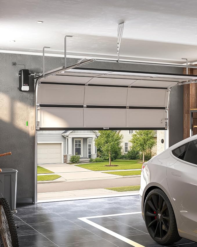 ZUMI Automatic Garage Door Opener, Wall-Mounted Garage Opener with Manual Backup Infrared Sensors, Heavy-Duty Smart Garage Entry Device Access Unit for Garage Door Opening & Closing