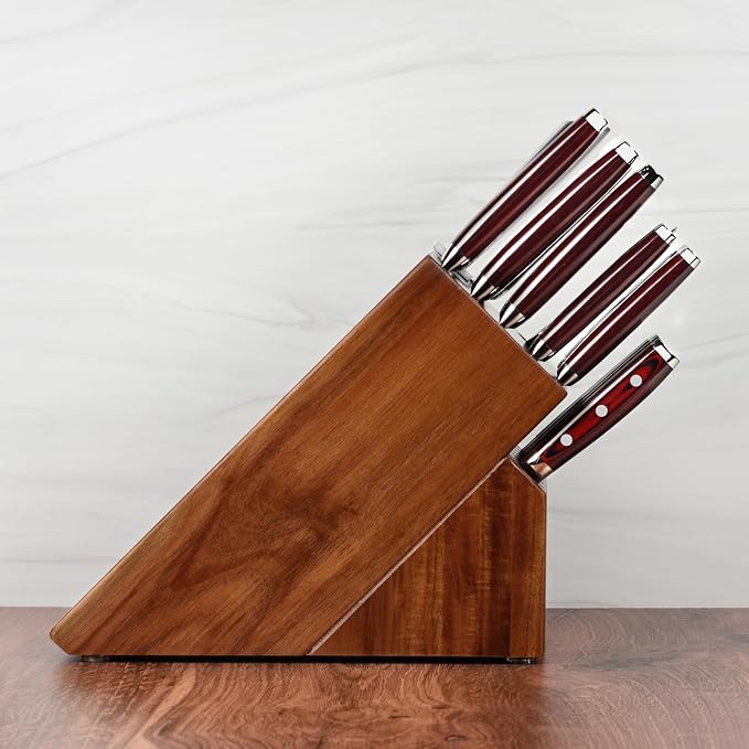 Yaxell Super Gou 16 Piece Knife Set - Made in Japan - 161 Layers SG2 Stainless Damascus, Acacia Block