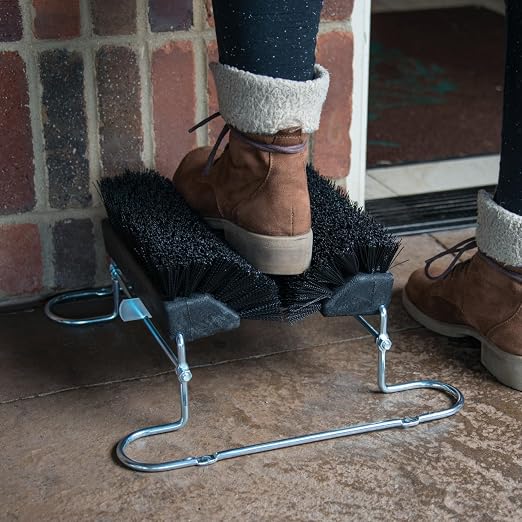 SPARTA Boot and Shoe Cleaning Brush 16.5" x 14.75" x 7", 6 lbs with Scraper for Heavy-Duty Dirt and Mud Remover at Homes, Farms, and Worksites, Polypropylene (Pp), Black